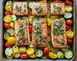 Summer Meals Dinner: Sheet Pan Salmon + Veggies