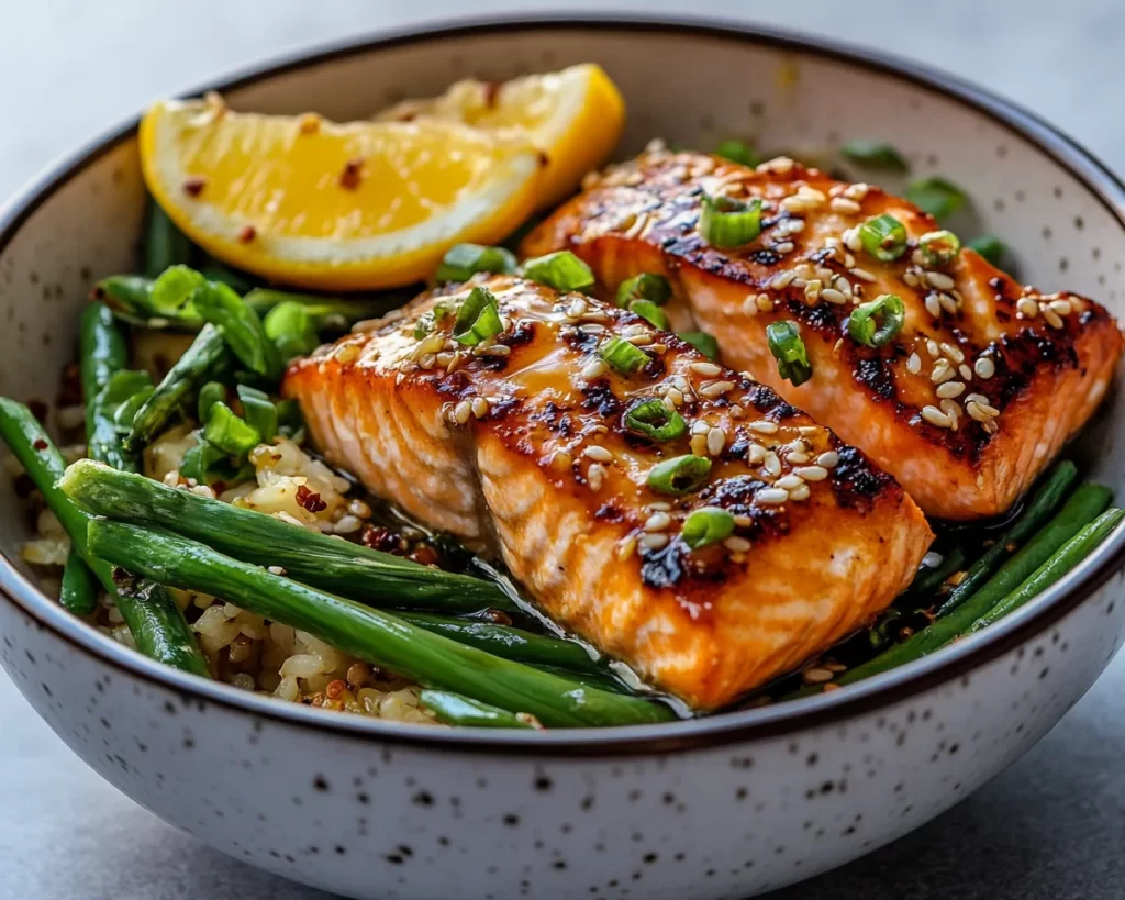 Spring Dinner: Honey Garlic Salmon Bowl (Quick + Healthy)