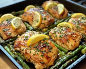 Spring Dinners: Lemon Garlic Chicken + Asparagus (One Pan)