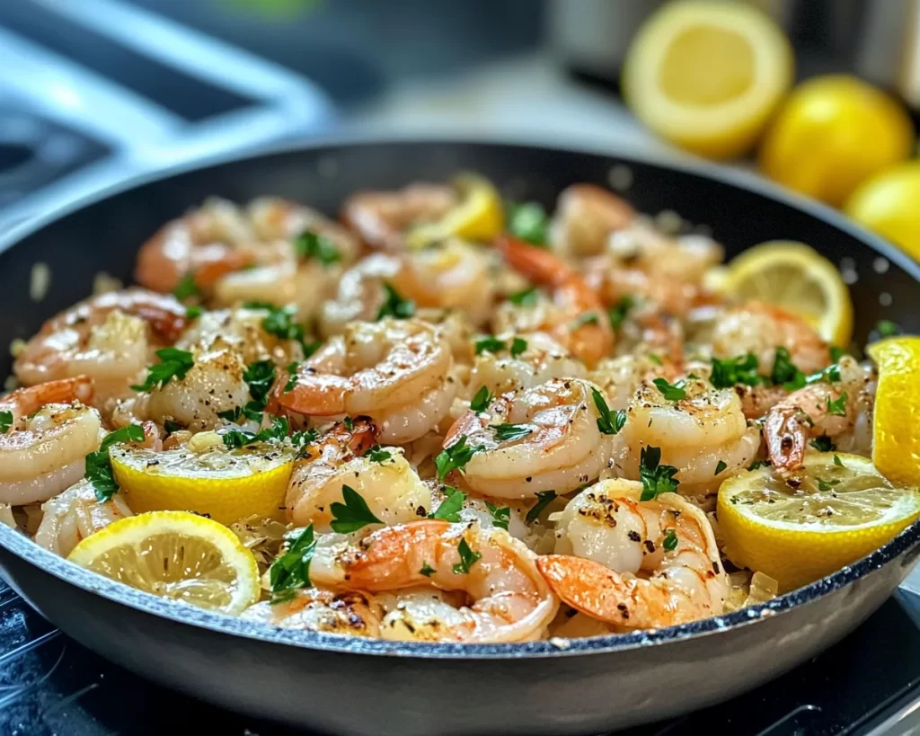 Spring Dinner Recipes: Lemon Garlic Shrimp Skillet