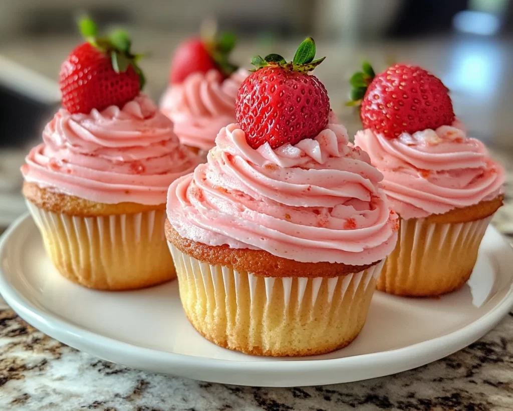 Spring Cupcakes: Strawberry Cupcakes (Light + Fluffy)