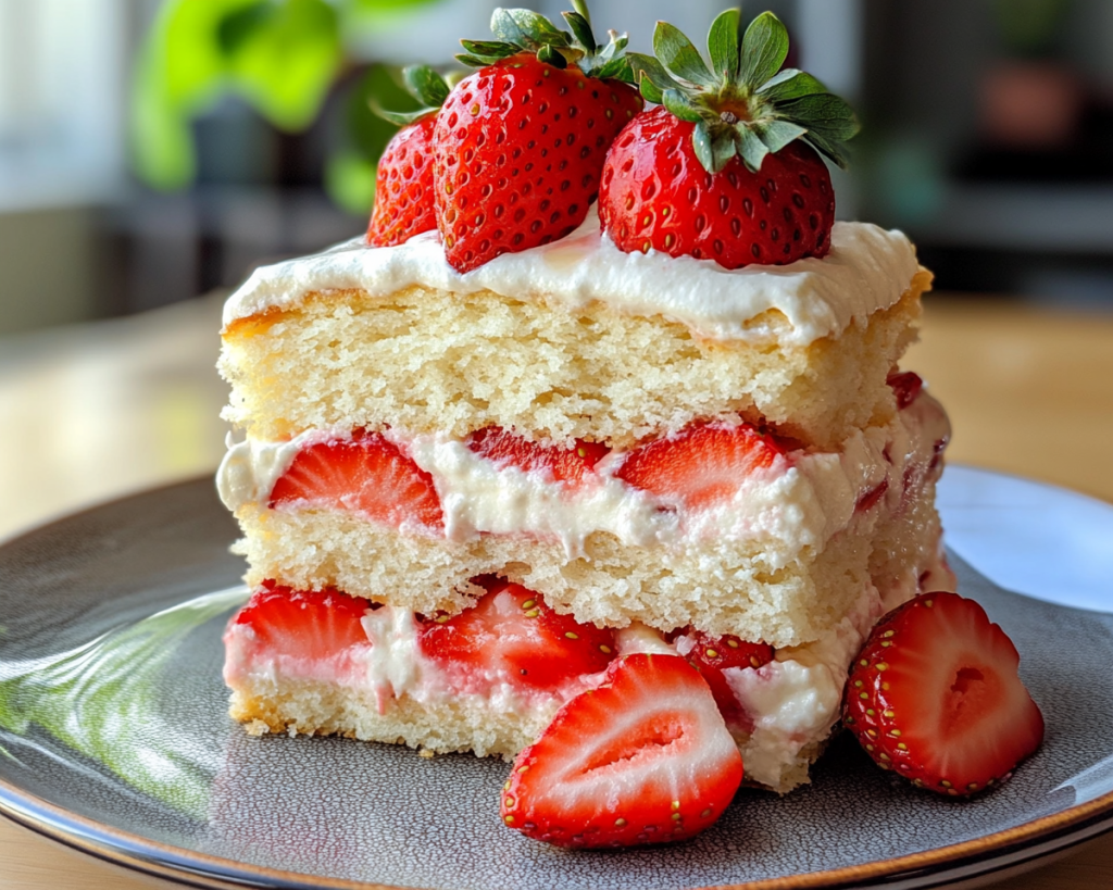 Strawberry Shortcake with Juicy Strawberries