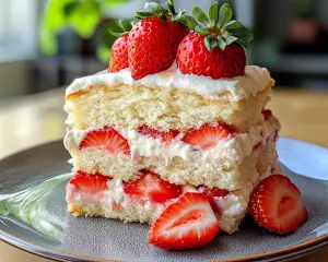 Strawberry Shortcake with Juicy Strawberries