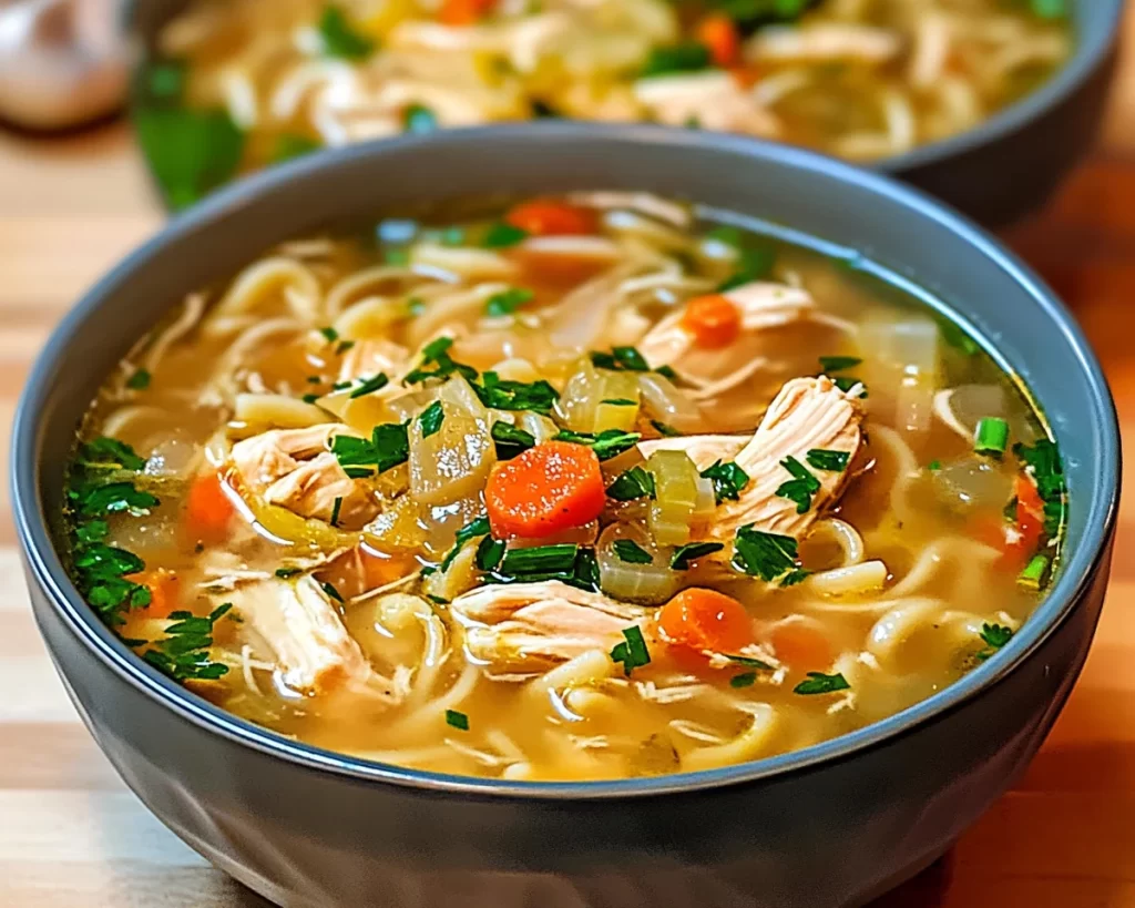 Immune-Boosting Ginger Garlic Chicken Noodle Soup