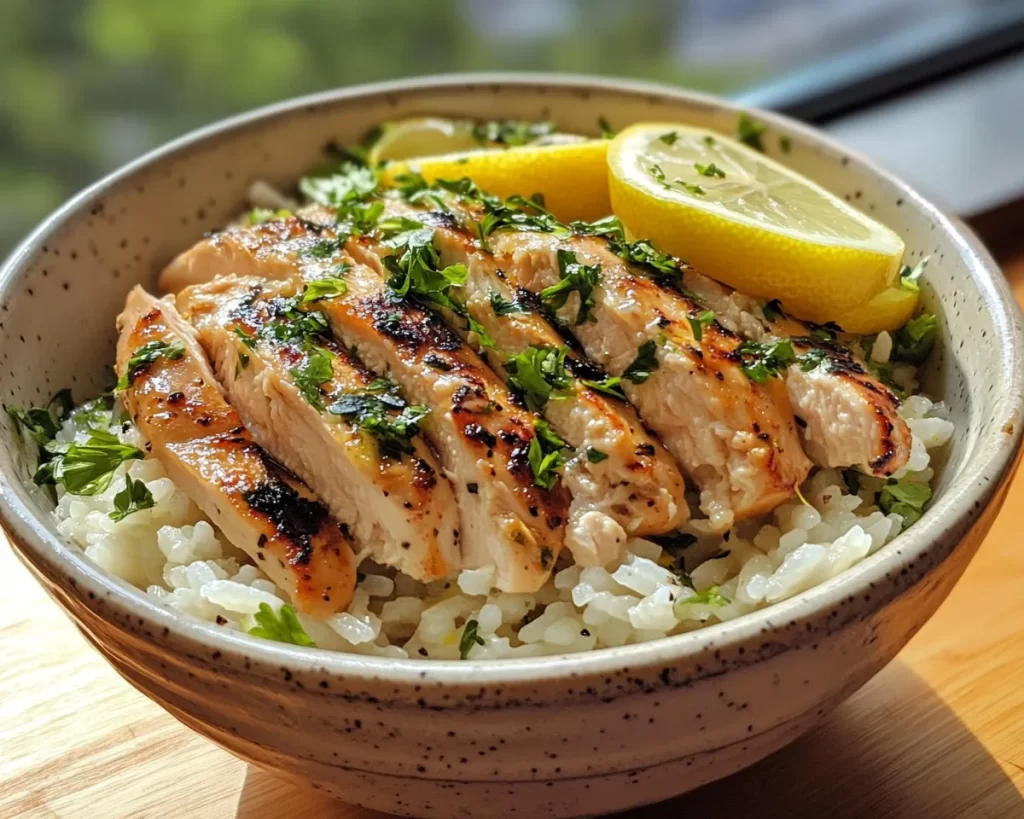 Summer Dinner: Lemon Chicken Rice Bowl