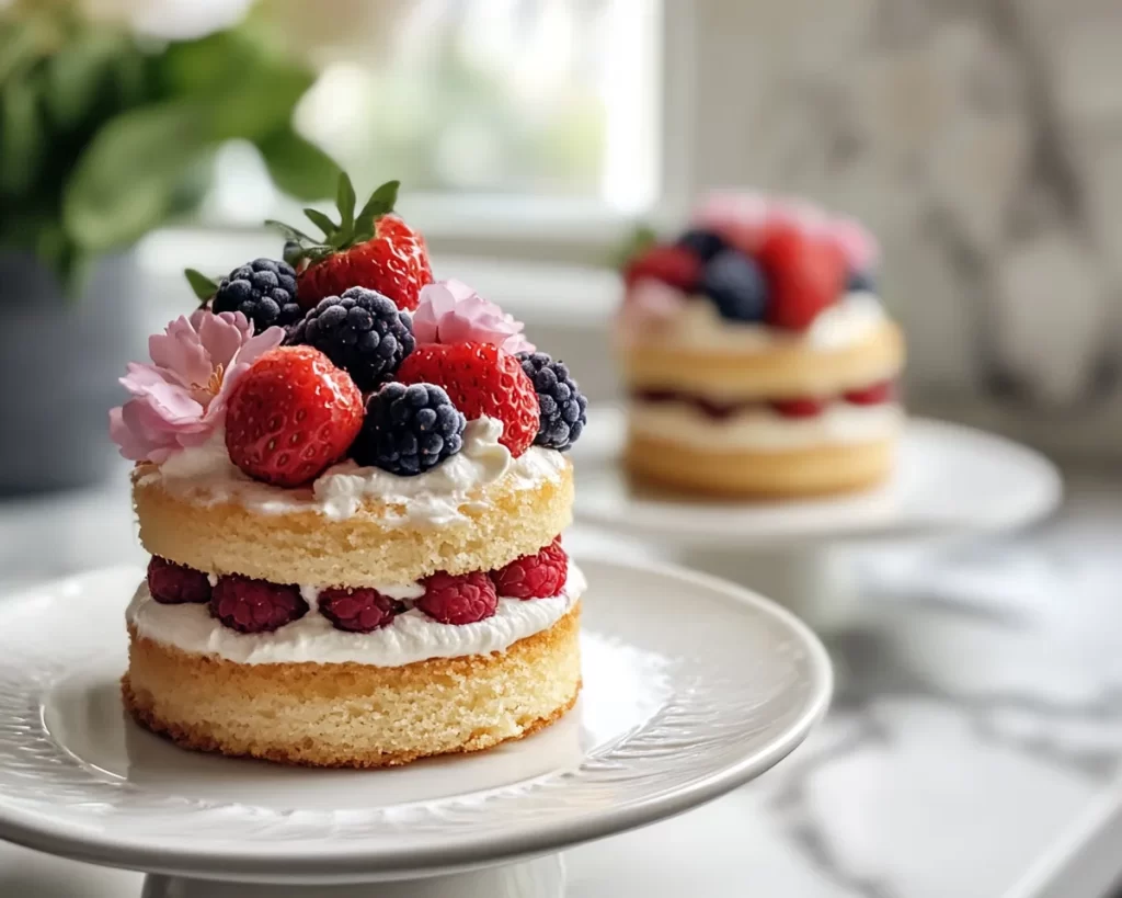 Spring Baking: Mini Vanilla Berry Layer Cakes (Easy + Pretty)
