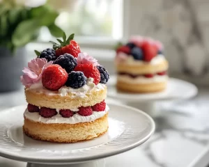 Spring Baking: Mini Vanilla Berry Layer Cakes (Easy + Pretty)