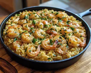 Garlic Shrimp Rice Skillet