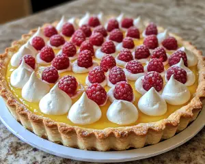 🥧 Passionfruit Tart with Raspberry Meringue (Elegant Dessert)
