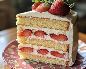 Spring Birthday Cake: Strawberry Vanilla Layer Cake