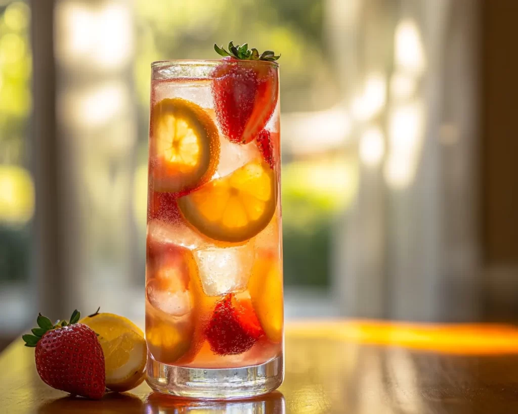 Soda Drinks Recipes: Lemon Strawberry Fizz