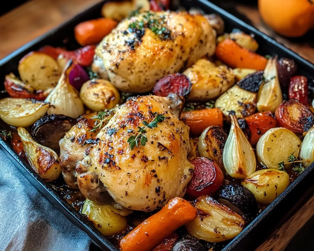Easy Roasted Garlic Chicken & Veggies Recipe
