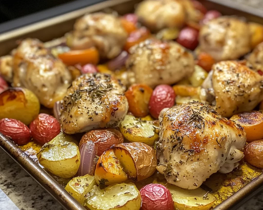 Spring Dinner Party: Sheet Pan Chicken + Veggies (Easy Hosting)