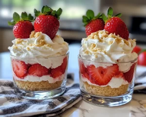 Strawberry Shortcake Cups (No Bake)