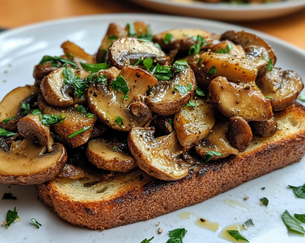 Sautéed Mushroom Breakfast Toast with Spicy Mayo 🍄🥑
