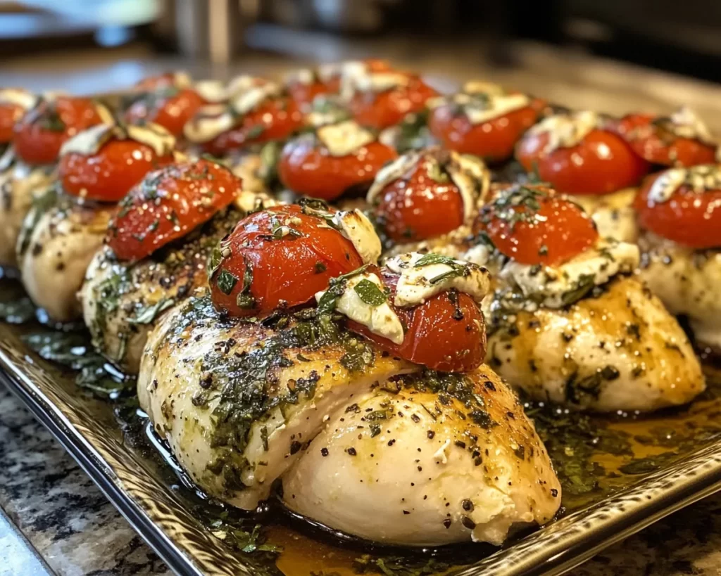 Spring Dinner Party Caprese Stuffed Chicken