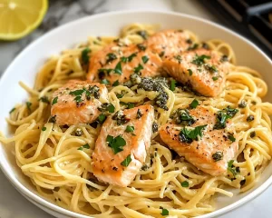 Simple Salmon Piccata Pasta