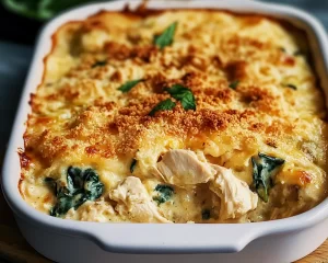Irresistible Creamy Chicken And Spinach Casserole