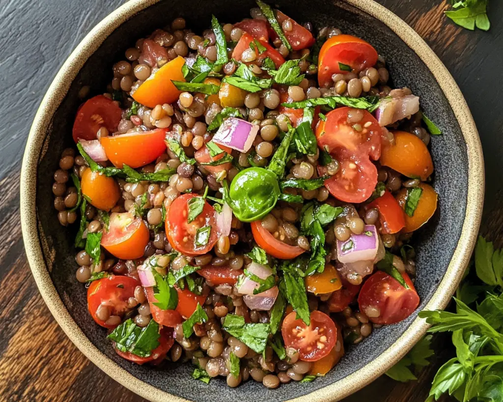 Mediterranean Lentil and Tomato Salad