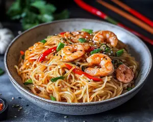 🍜 Sticky Sweet Spicy Asian Salmon Rice Noodles (Bold Flavor Dinner)