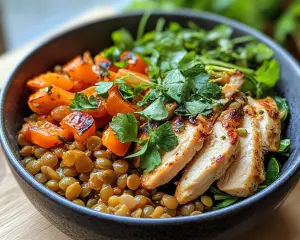 Healthy Chicken and Lentil Bowl