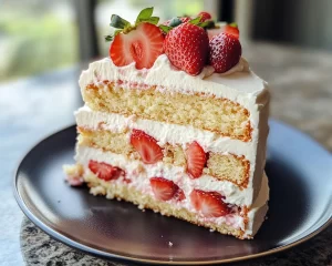 Strawberry Vanilla Layer Cake
