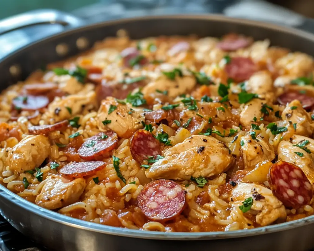 One-Pot Chicken Risoni with Crispy Salami – Easy Weeknight Dinner