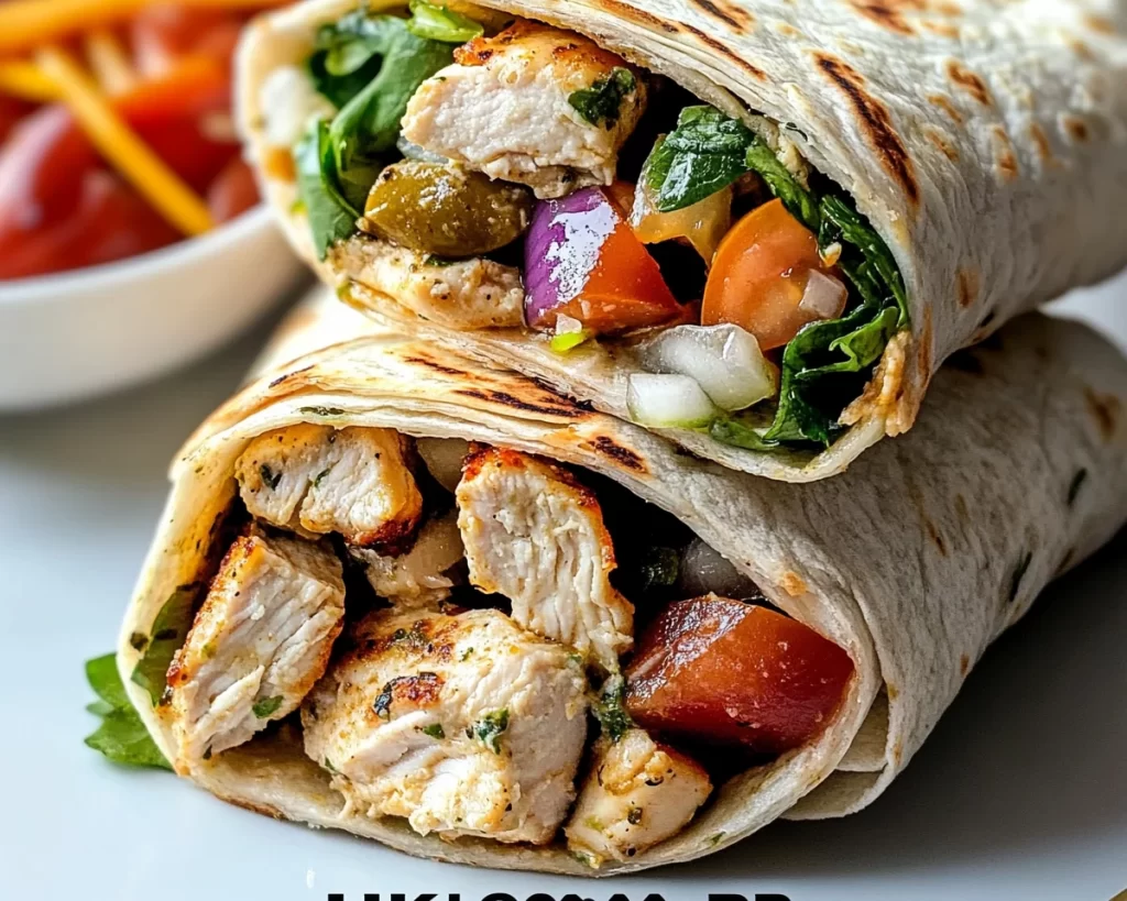 High Protein Mediterranean Chicken Wraps