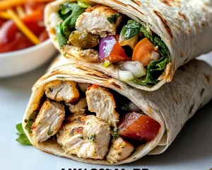 High Protein Mediterranean Chicken Wraps