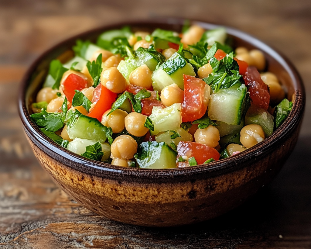Mediterranean Chickpea Cucumber Salad
