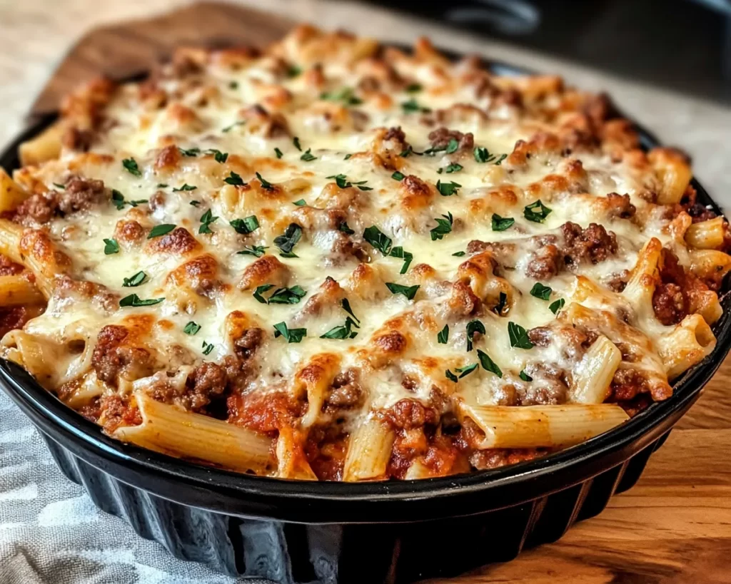 Rich Baked Ziti With Ground Beef And Sausage