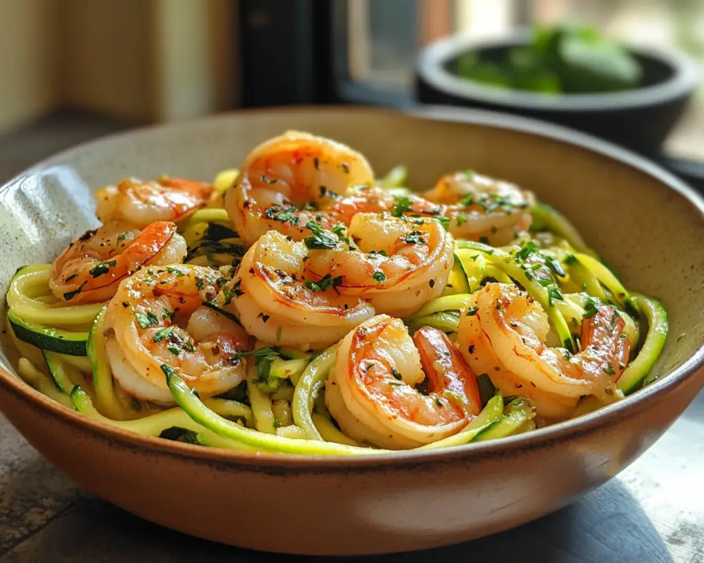 Garlic Shrimp with Zucchini Noodles