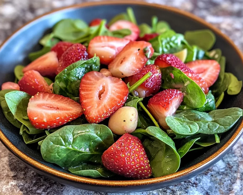Spring Salad: Strawberry Spinach Salad with Lemon Vinegarette Dressing