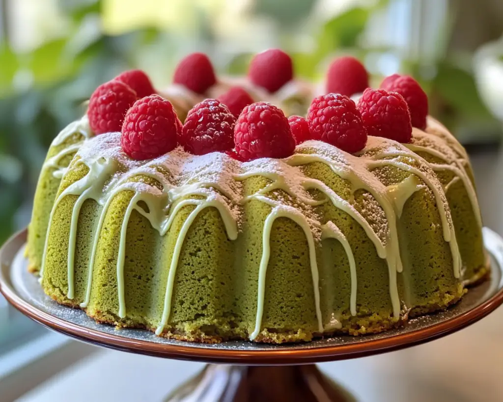 🍰 Raspberry Matcha Pound Cake (Moist, Swirled Green Tea Cake)
