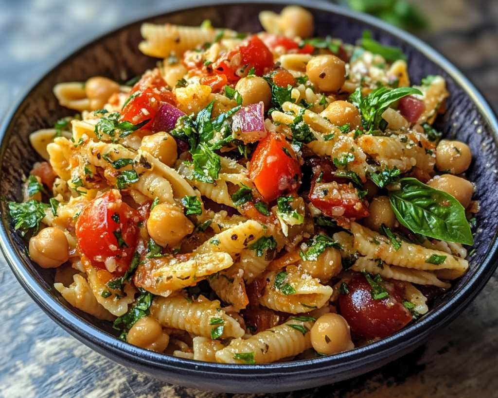 Mediterranean Chickpea Pasta Salad