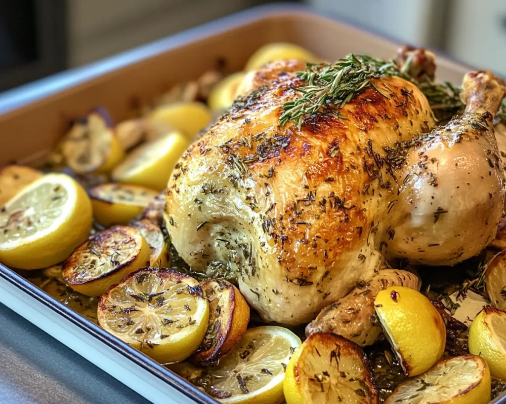 Spring Dinner Party Lemon Herb Roasted Chicken