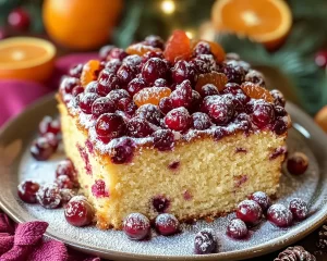 Festive Moist Cranberry Orange Delight Cake Recipe