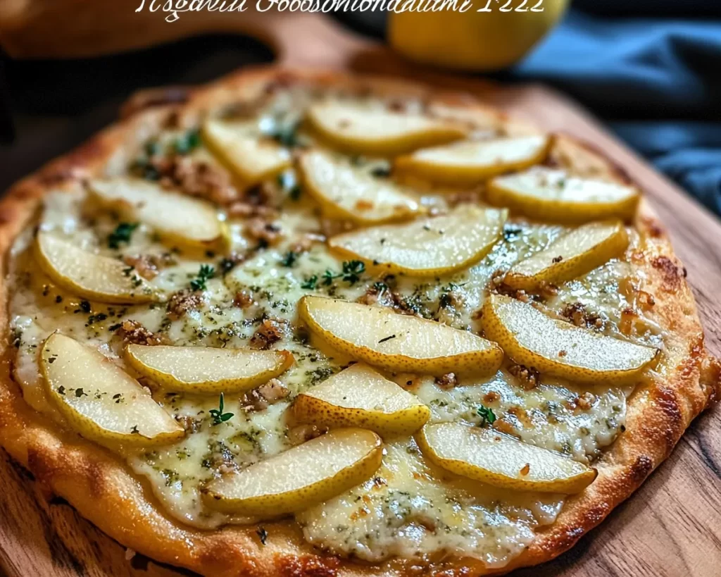 Easy Pear and Gorgonzola Flatbread Delight