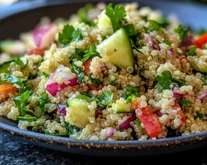 Spring Salad: Lemon Vinegarette Quinoa Salad