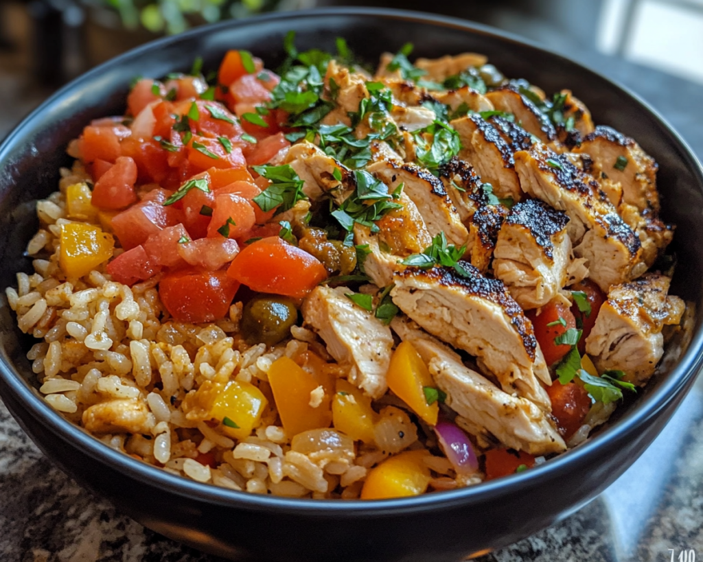 Mediterranean Chicken Rice Bowl
