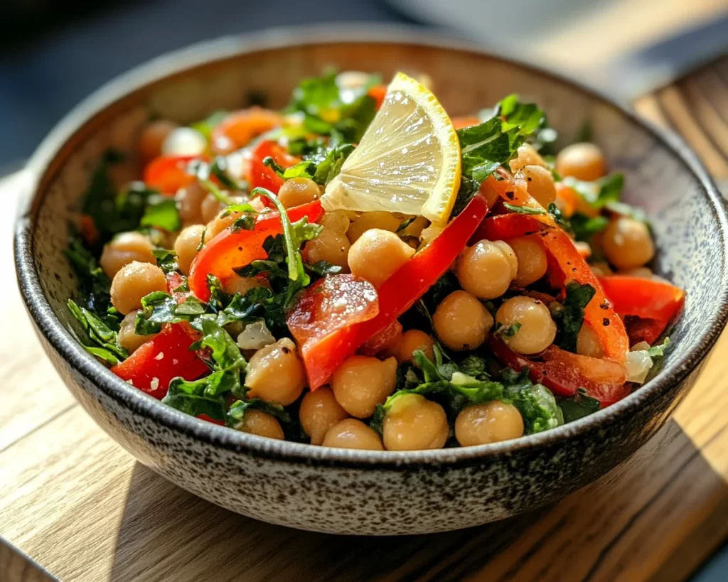 Spring Dinner Ideas: Chickpea Salad with Lemon Dressing