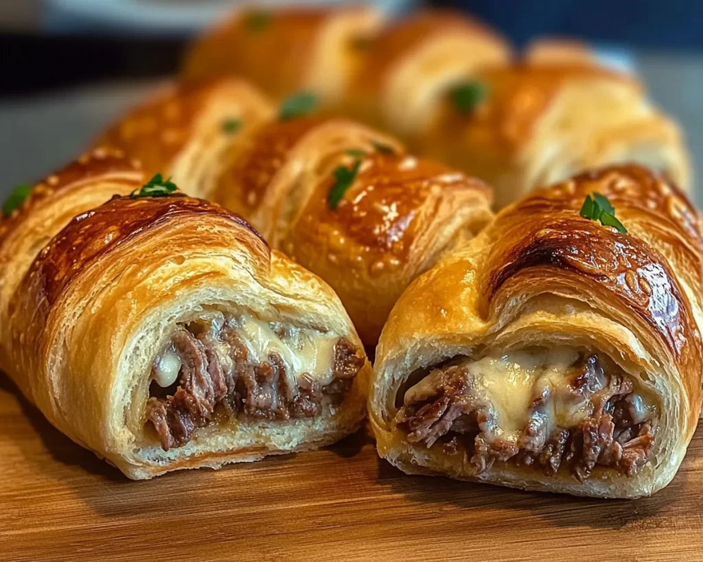 Easy Philly Cheese Steak Crescent Rolls