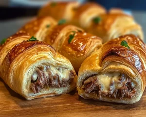 Easy Philly Cheese Steak Crescent Rolls