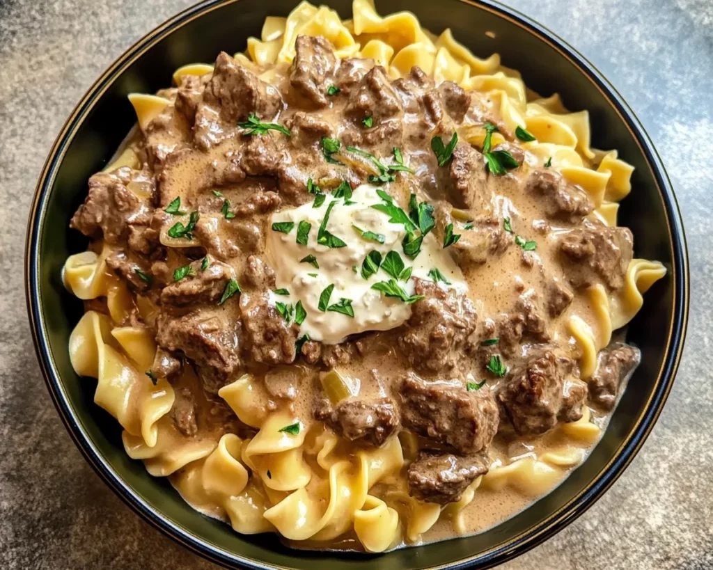 Lighter Beef Stroganoff With Greek Yogurt