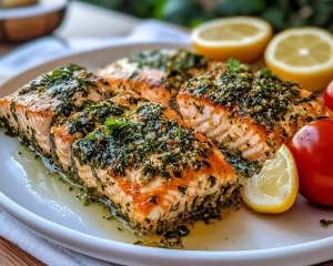 Spring Dinner Party Herb Crusted Salmon