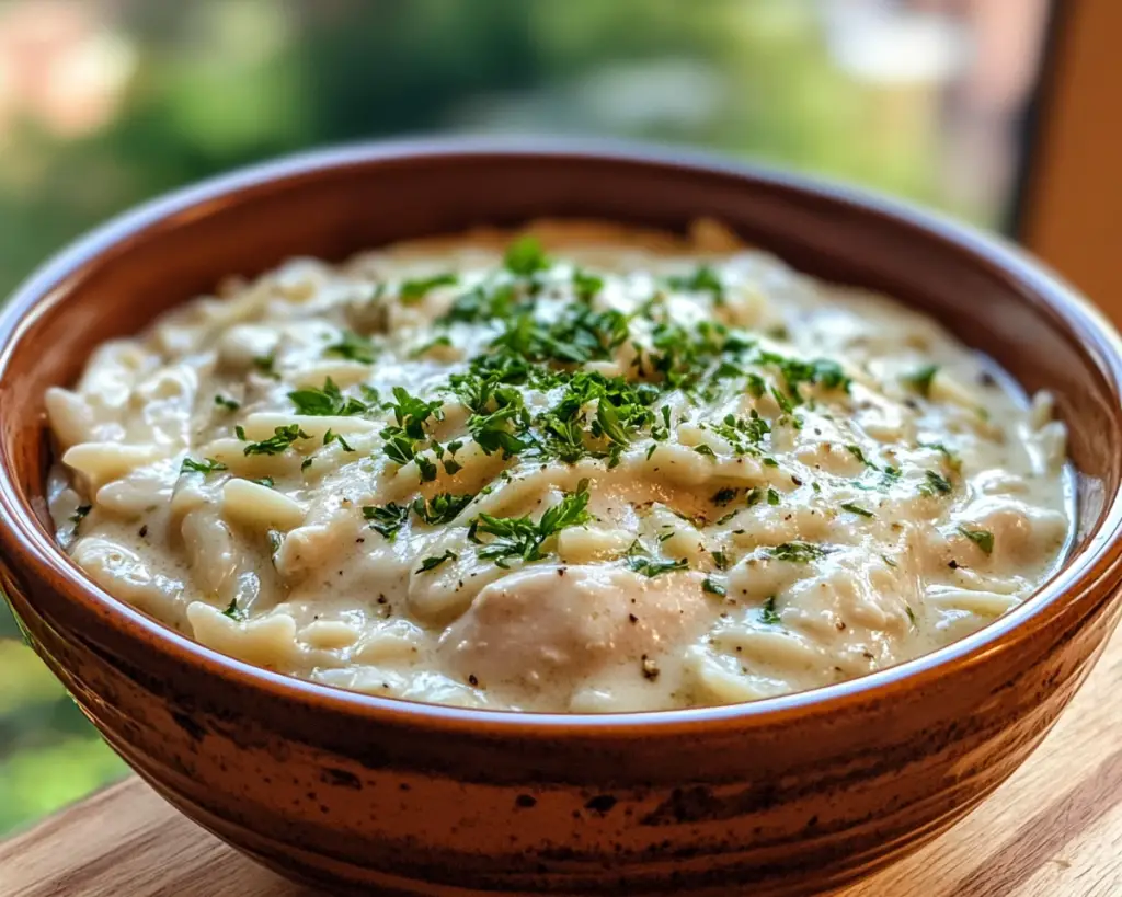 Creamy Garlic Chicken Orzo