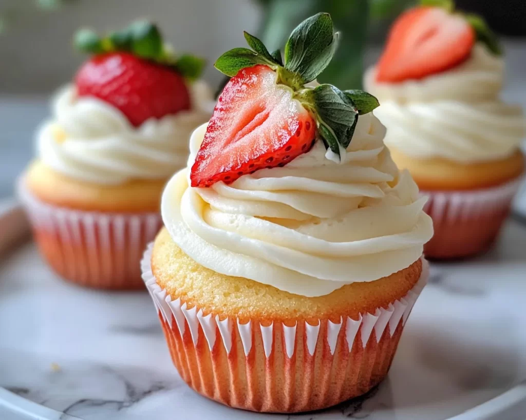 Spring Cupcakes: Strawberry Lemon Cream Cupcakes