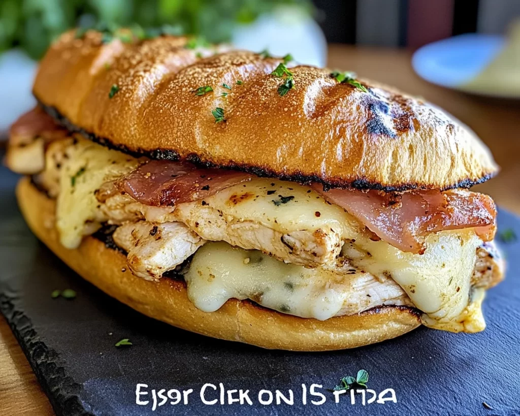 Easy Grilled Chicken Cordon Bleu Sandwich