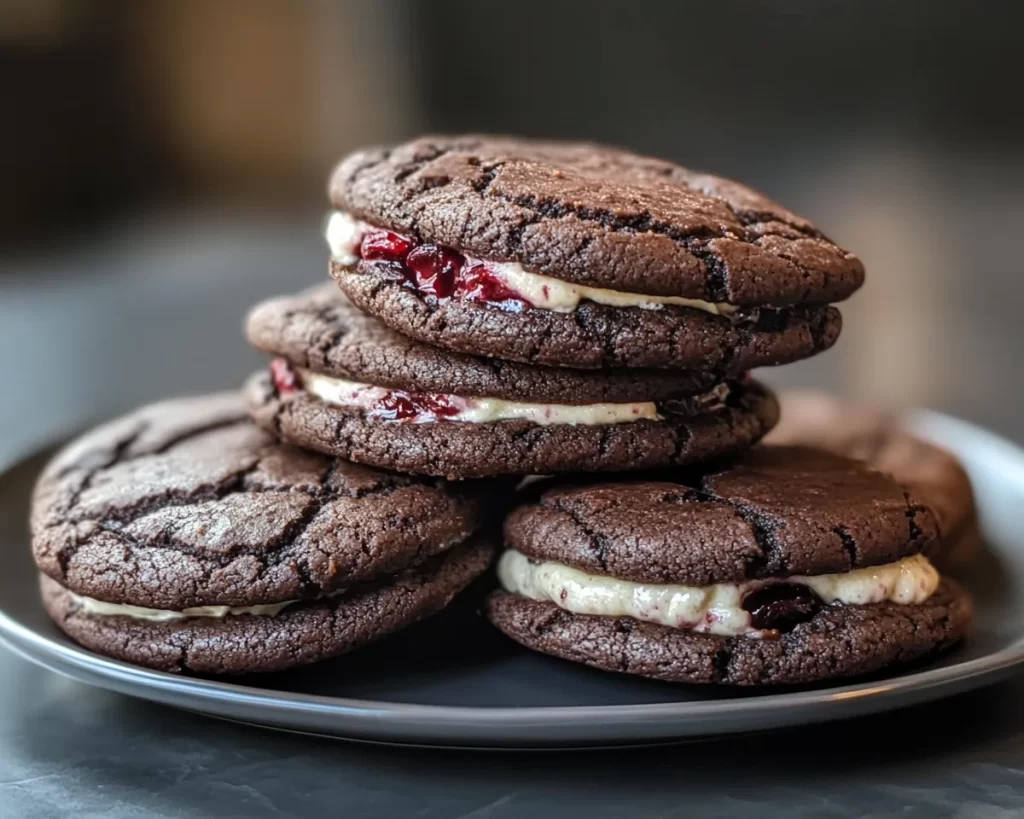 Black Forest Cookie: Black Cocoa Cherry Sandwich Cookies in 30 Minutes