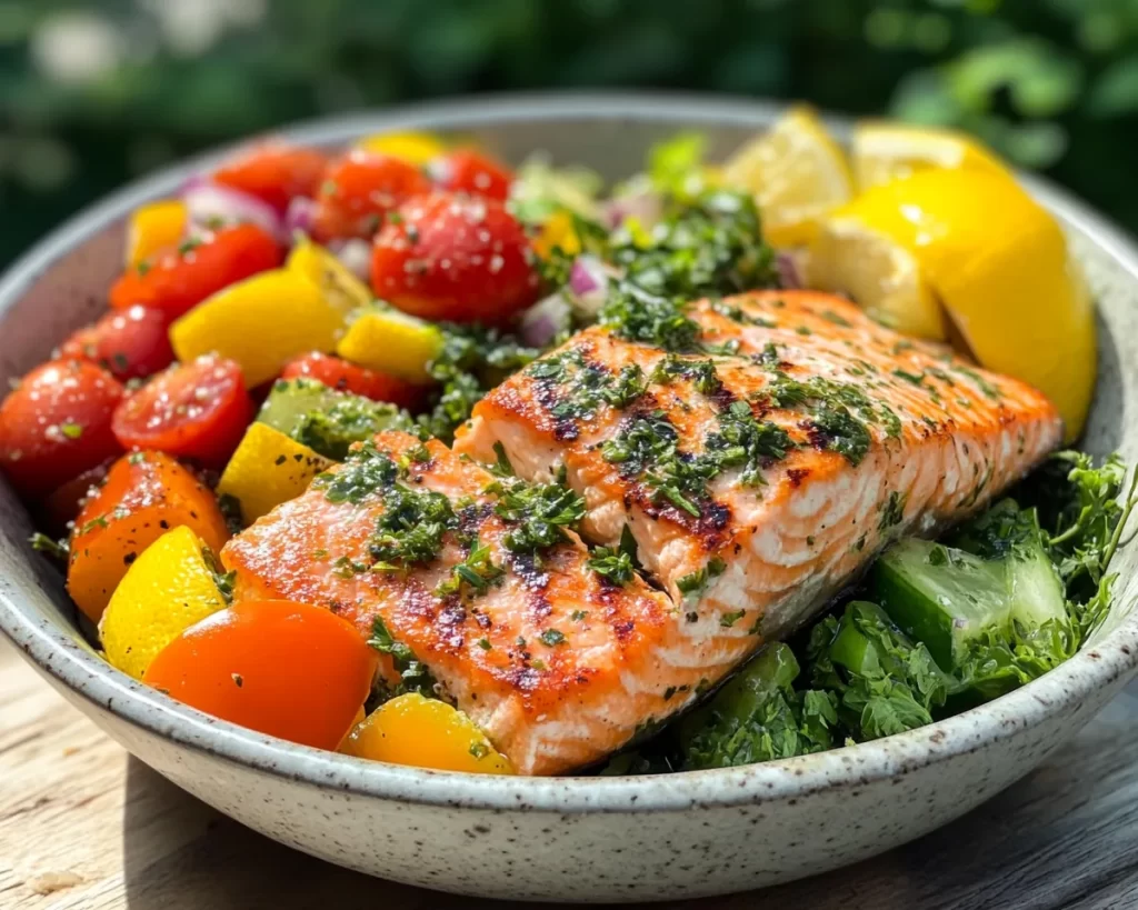 Summer Meals: Salmon Salad with Lemon Vinegarette